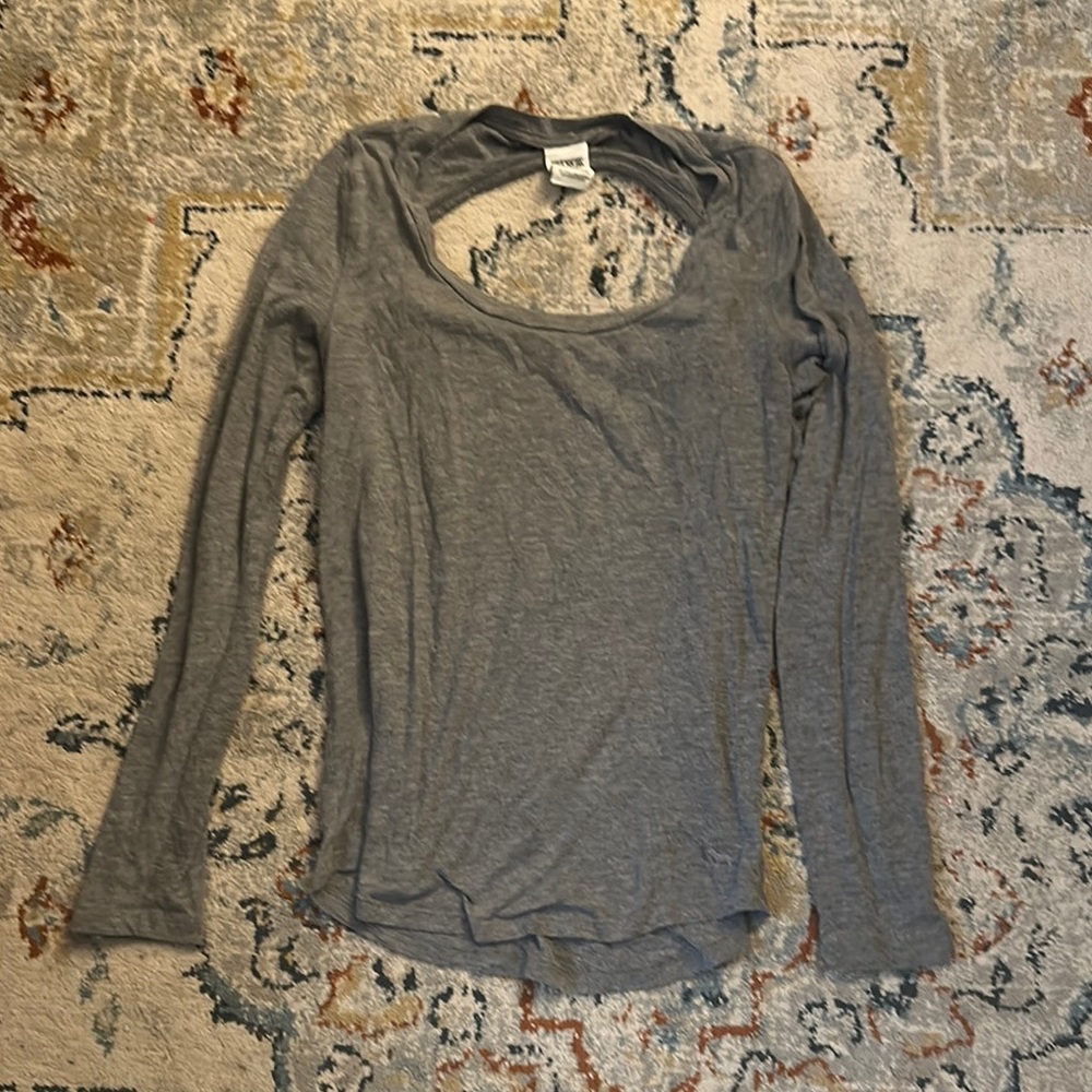 Gray Long Sleeve Top